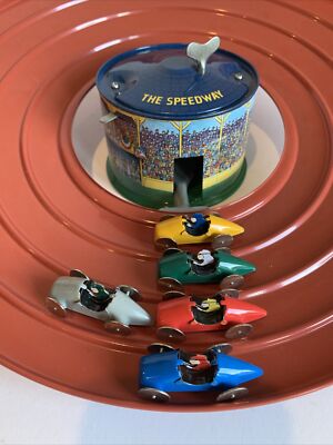 Schylling 車　3台セットSPEEDWAY RACER SCHYLLING SPEEDWAY AUTO RACER TIN WIND UP RACE TRACK WITH