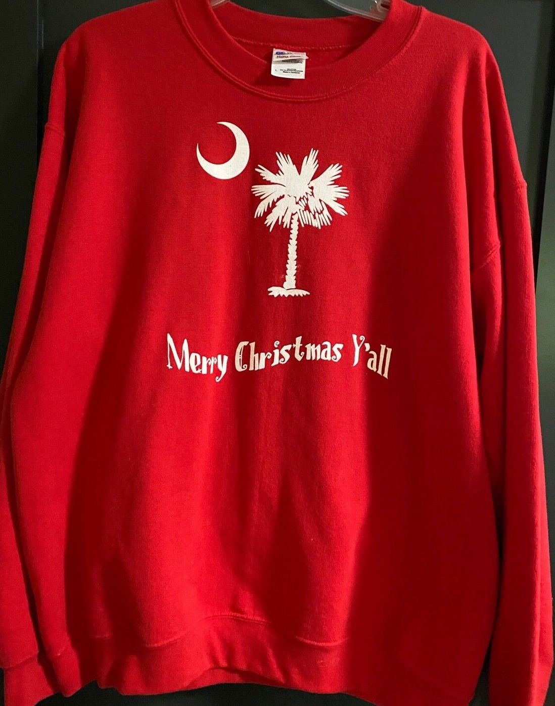 VINTAGE RARE MERRY CHRISTMAS Y'ALL  SWEATSHIRT SIZE LARGE (UNISEX) image 2