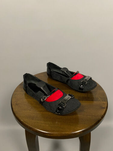Rare Christian Dior Black Monogram Ballet Style Flats Size EU 36 UK 3.5 US 5.5