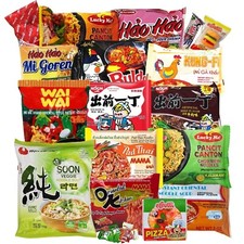 Paquete de 20 piezas de fideos ramen a granel de variedad paquetes instantáneos de sopa de fideos ramen asiático
