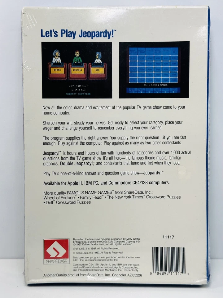 JEOPARDY Commodore 64/128 Vintage BRAND NEW! FREE SHIPPING! - Image 2 of 4