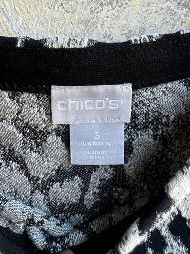 Maglione donna Chico's manica lunga stampa animalier taglia 3 (XL) - Foto 2 di 7