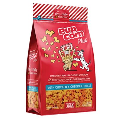Pup Corn Plus - Puffed Dog Treats with Prebiotics and  Assorted Sizes , Styles 