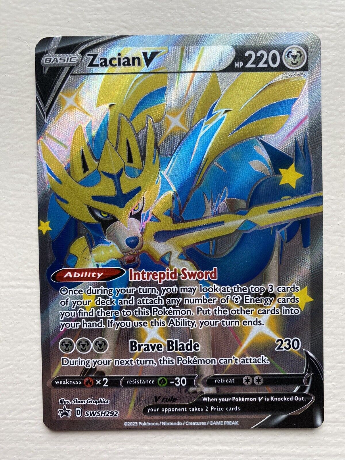 Pokémon TCG Crown Zenith Shiny Zacian V SWSH292 Full Art Promo - Pack  Fresh!!