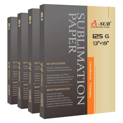 440 Sheets A-SUB Sublimation Paper 13x19 125g Heat Transfer for Inkjet Printers