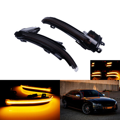 Für Audi A3 8P A4 B8 A5 2010+ facelift läuft LED Spiegelblinker Grau Linse