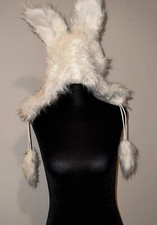 Cosplay Costume Bunny Adult White Hat Hoodie 100 Polyester Size 11