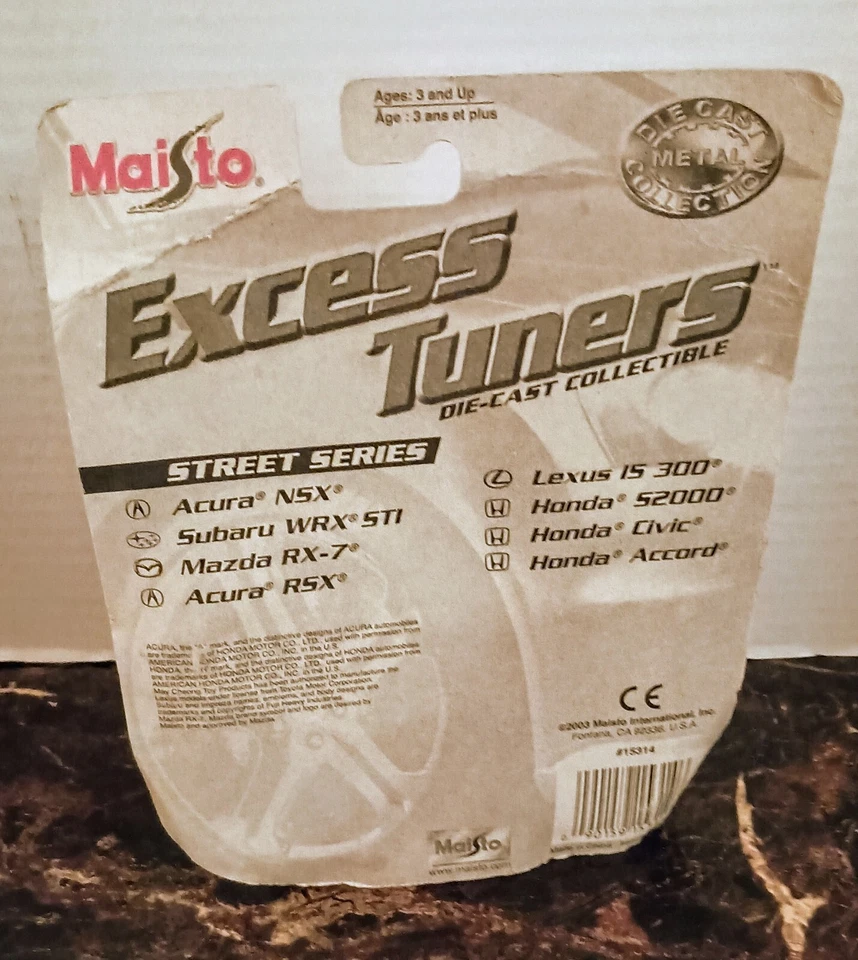 Maisto Excess Tuners Subaru WRX STI Yellow New in Box 1/34 As Is Vintage  - Image 2 of 2