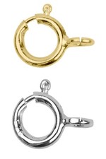 9ct Yellow Gold & Sterling Silver Bolt Ring 5mm Open for Chains Findings