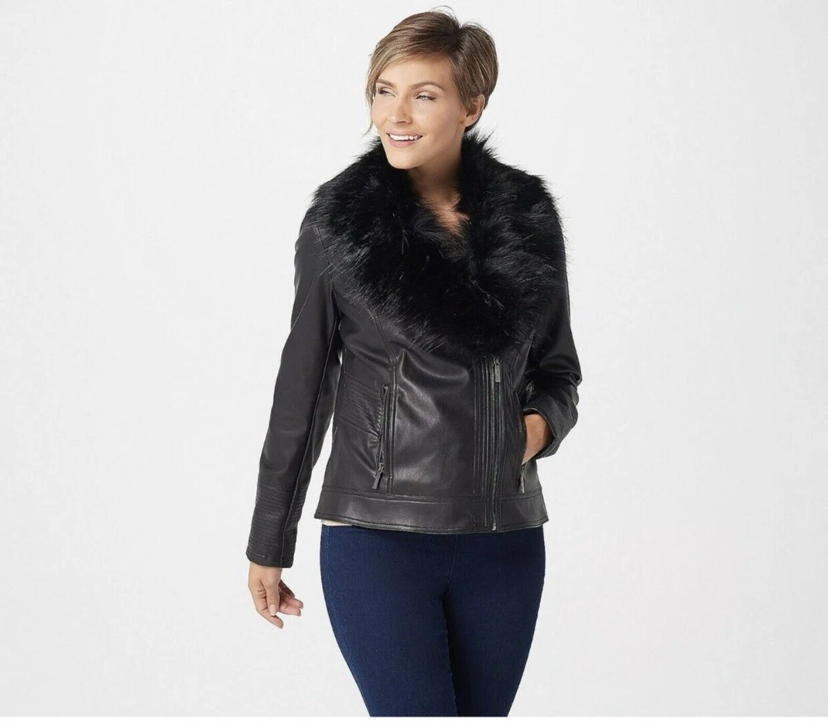 Qvc dennis basso leather jackets sales