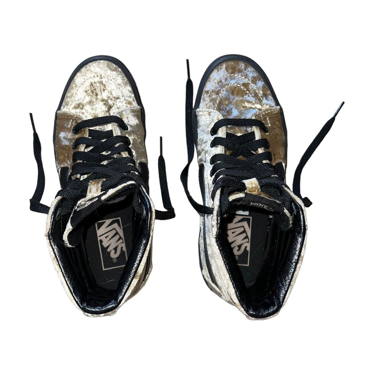 Vans Sk8-Hi Gold Velvet Velour Sneakers Women