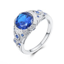 Sterling Silver 2.4CT Flawless Cubic Zirconia Round 8mm Luxurious Generous Ring