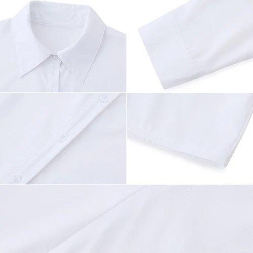 Women Long Sleeve Slim Fit Button Tops Shirts Business Blouse Workwear " - Picture 14 of 32