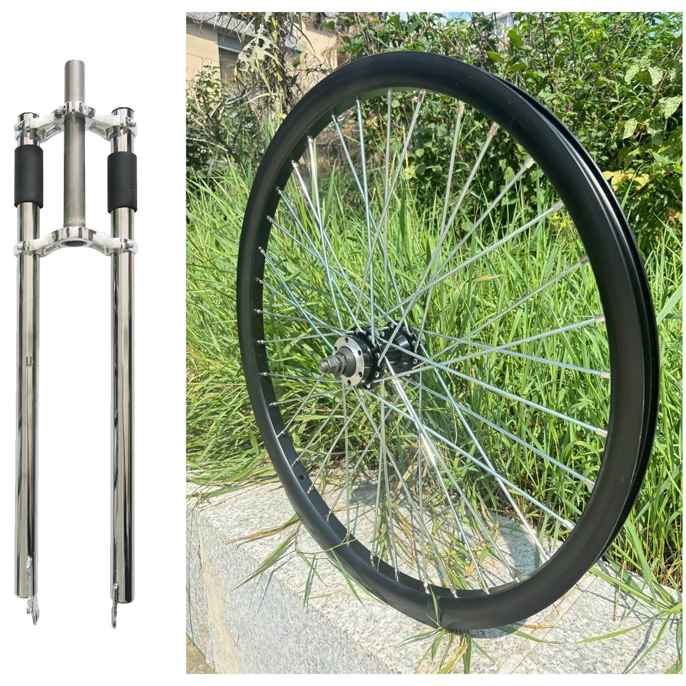 DONSP1986 26" Bike Triple tree Fork, 1-1/8" Threadless w/ Mag/ Spoke Wheel Rim - Image 3 of 4