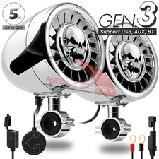 Waterproof 600W Amp Bluetooth Stereo 5" Speakers Audio System Harley Motorcycle