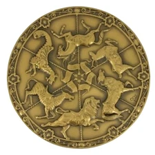 Bronze 3" Carousel Calendar Medal Medallic Art Company 1988 Marcel Jovine in Box