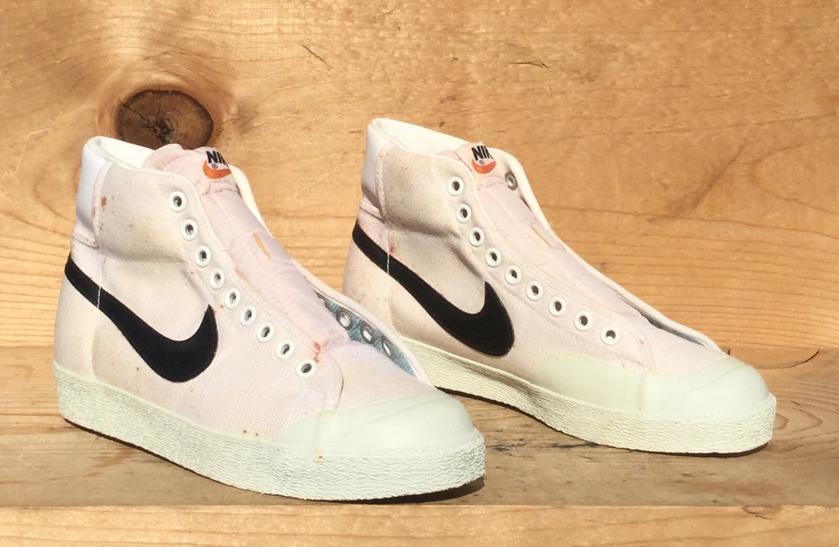 Vintage 1980 Nike Blazer Canvas White Black Dynasty Legend Size