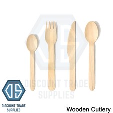 Wooden Cutlery Biodegradable Disposable Spoon Knife Fork Eco-Friendly Dinnerware