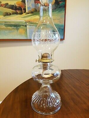 Vintage Glass Kerosene Oil Lamp P A, Antique Kerosene Piano Lamp Target