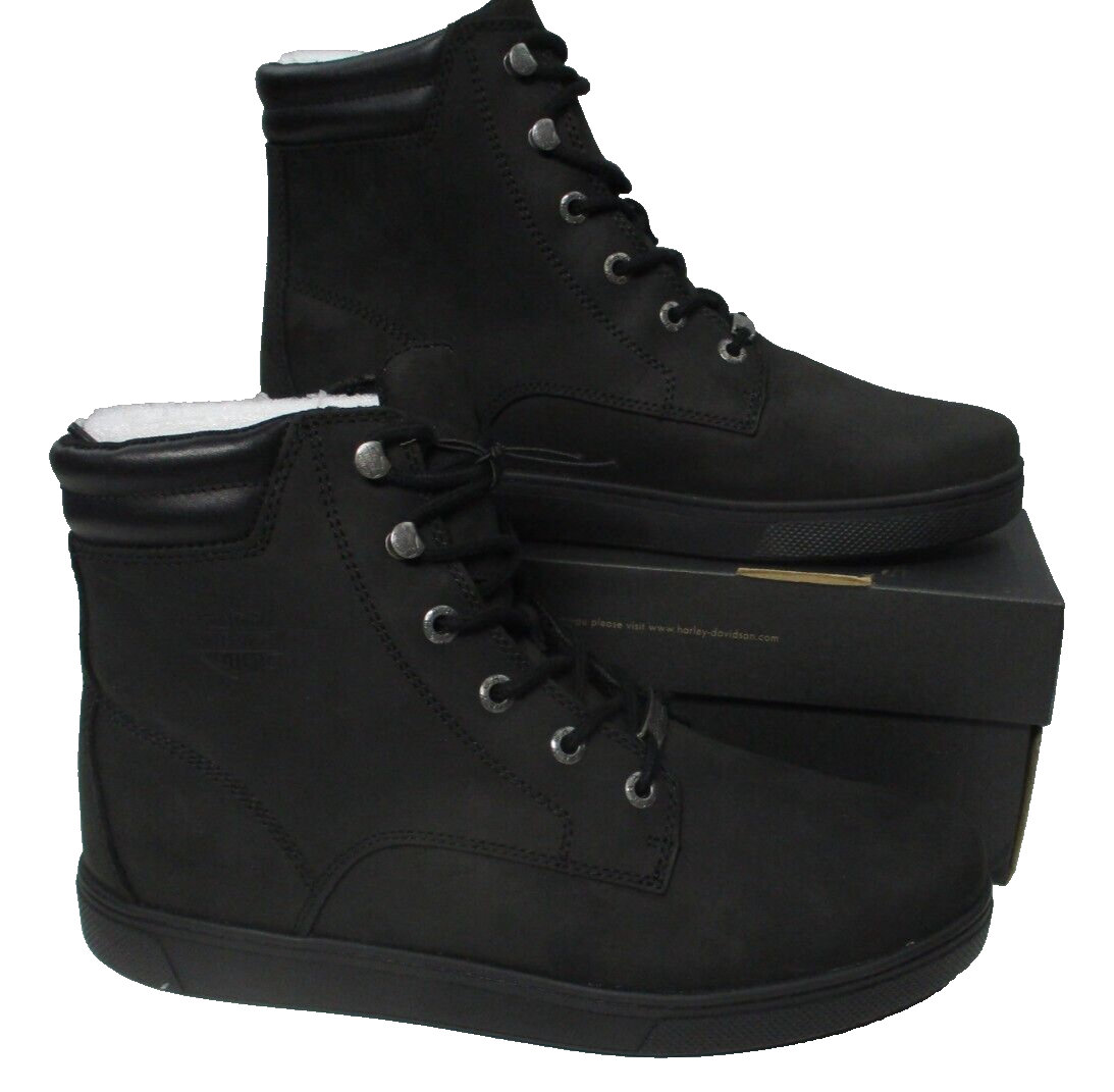 Harley Davidson Watkins Lace Motorcycle Boots Black Leather  display picture 3