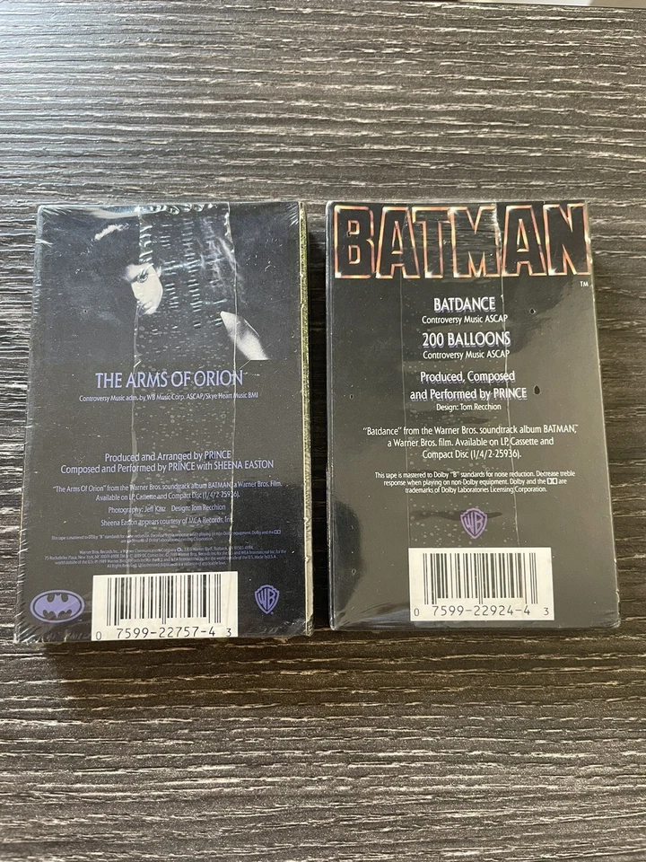 (2) SEALED 1989 Batman Soundtrack Cassettes Single Prince Batdance Arms of Orion - Image 4 of 4