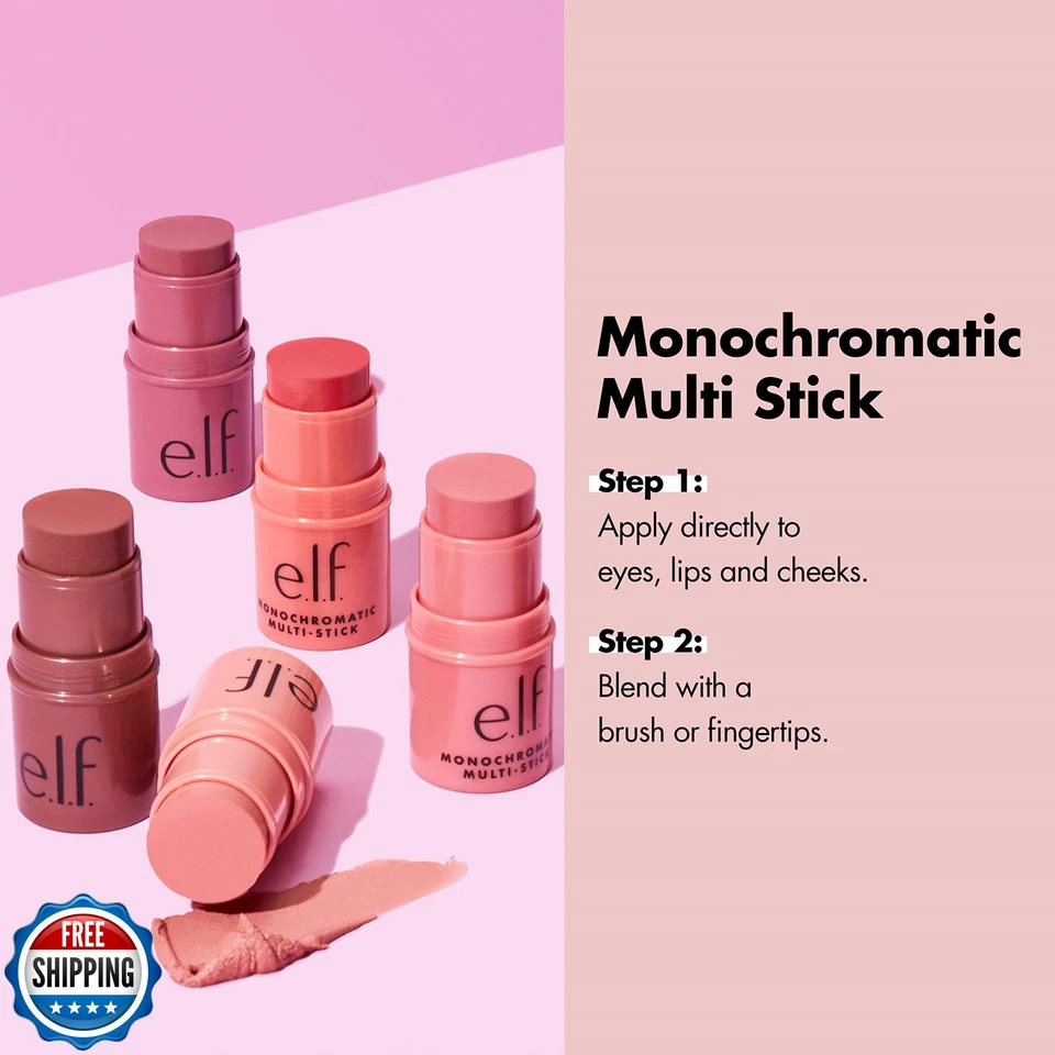 e.l.f., Multi Stick Monocromático, Cremoso, Ligero, Versátil, Lujoso, Foto 4 de 4