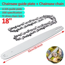 18" inch Chainsaw Guide Bar & Saw Chain Blade Set 0.325 .058" 72DL Drive Links