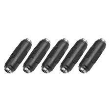 5 PCS DC Female to Female Connector Power Cable Jack Adapter 5.5mm x 2.1mm Black