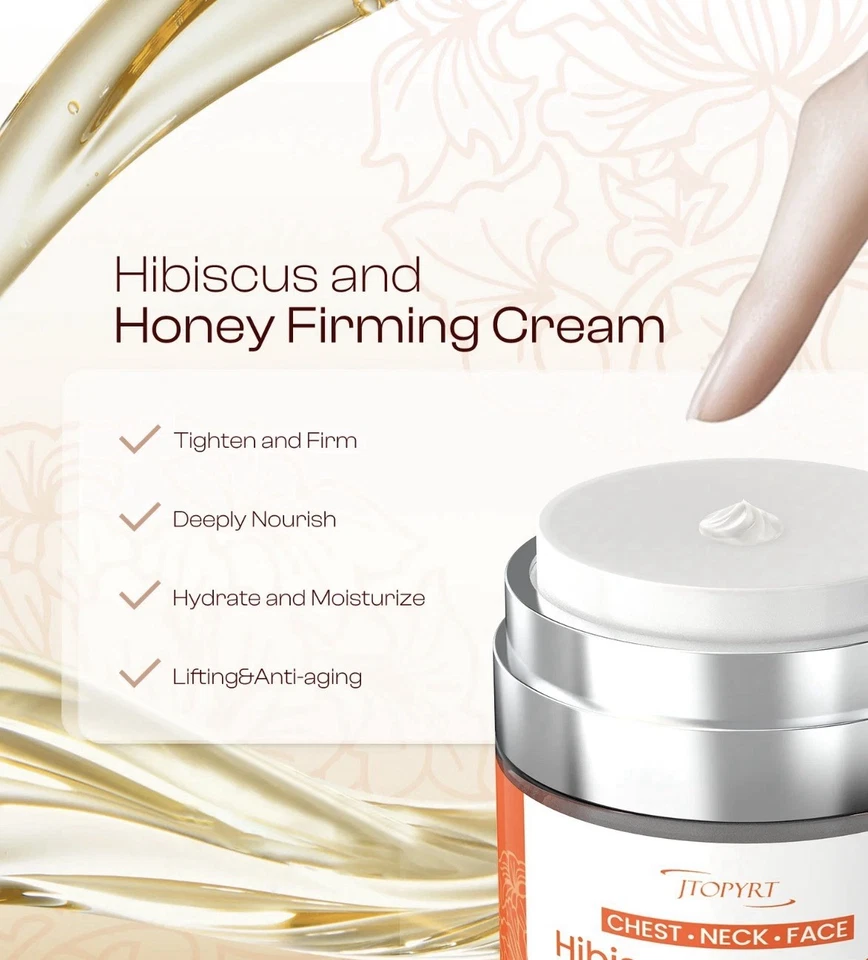 Crema reafirmante de miel de hibisco retinol y ácido hialurónico antienvejecimiento 1,7 oz Foto 4 de 4