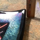Dichroic Fused Art Glass Green Iridescent 6” Square Trinket Dish Decor — photo 8