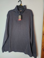 Van Heusen XL 1/4 Quarter Zip Navy Blue Pullover Regular Fit BRAND NEW W/TAGS 