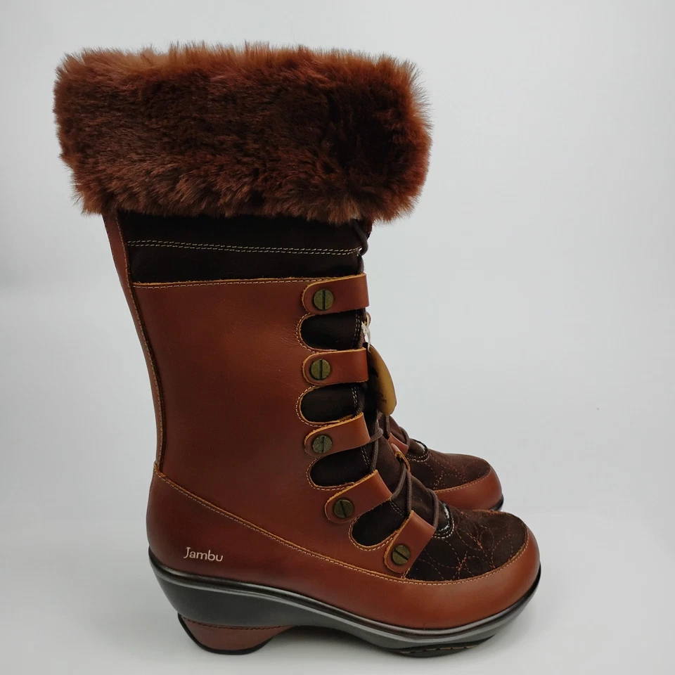 Jambu Cruise-Encore Botas de Nieve para Mujer 9.5 M Invierno Marrón Cuero Imitación Piel NUEVAS Foto 3 de 4