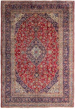 10x15' Genuine Perrsian Kashaan Rug Traditional Red Blue #F-6832