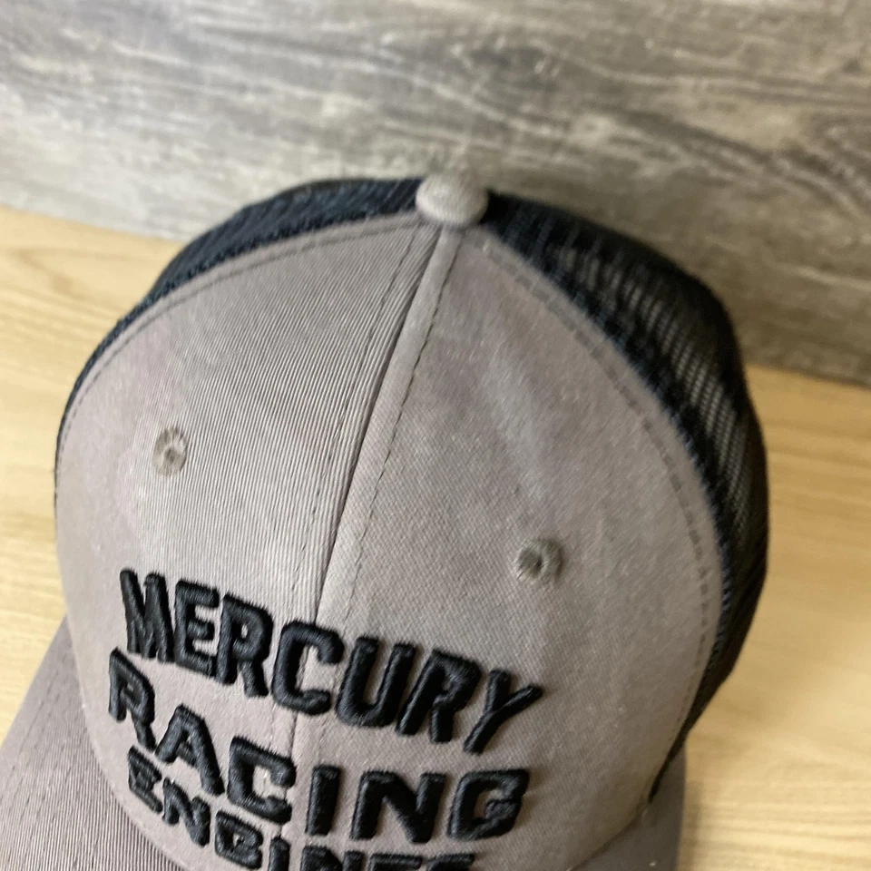 Mercury Racing Engines Hat Cap Snap Back Trucker Mesh Embroidered Mens Racing - Image 3 of 4