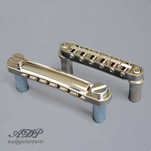 Tailpiece + bridge Gotoh GE101Z Stoptail+GE103B Tune-o-Matic Bridge Nickel