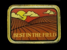 UD17118 VINTAGE 1970s BEST IN THE FIELD AGRICULTURE BELT BUCKLE
