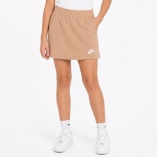 Nike Kids Sportswear French Terry Skirt Tan Beige Size Large L NWT