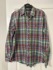 Polo Ralph Lauren Shirt Mens L  Custom Fit Check Plaid Multicolour Cotton Smart
