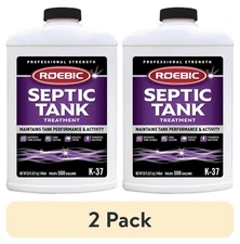 Roebic K-37 Septic Treatment 2 Pack, Safe Bacteria Enzymes Clog Remover 32 Fl Oz