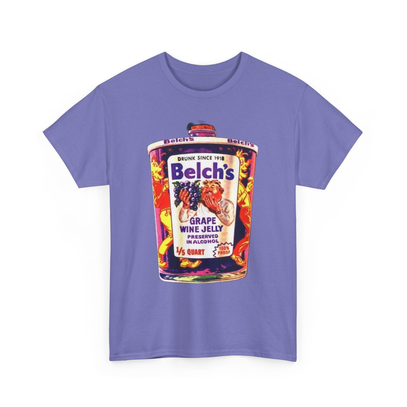 Wacky Packages Belch's Grape Wine Jelly Printed T-Shirt Funny Welch's Parody