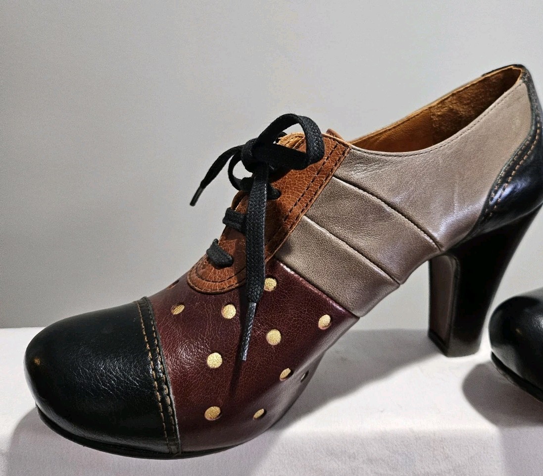 Chie Mihara Foreso Leather Heels Patchwork Lace U… - image 4