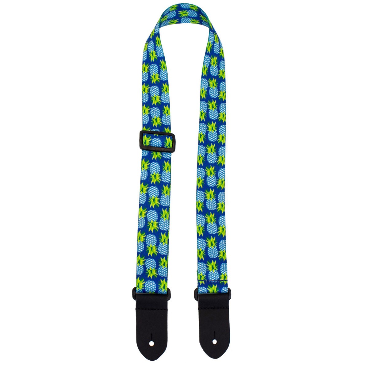 Ремешок для гавайской гитары Perris Leathers FWS15 из мягкого полиэстера шириной 1,5 дюйма, синие ананасы
