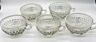 Anchor Hocking Moonstone Clear Opalescent Hobnail Tea Cups Set of 5 Vintage
