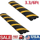 2 Pack 3.3/6Ft Rubber Speed Bump 25000 LBS Load Heavy Duty Speed Hump Durable