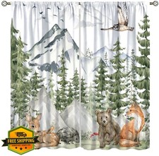 SYZWWSYX Forest Animal Curtains 20x45 Pack 2 Animal-5