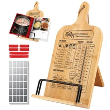 Cookbook Stand Wooden Cookbook Holder for Kitchen Counter Recipe Book Holder