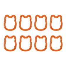 Spring Snap Hook, 8 Pcs Cute Cat Shape Keychain Clips, Orange