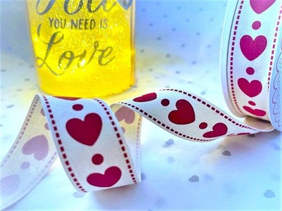 Berties Schleifen HERZEN VALENTINSTAG LIEBE Herz - Baumwollband Band - 15mm & 25mm