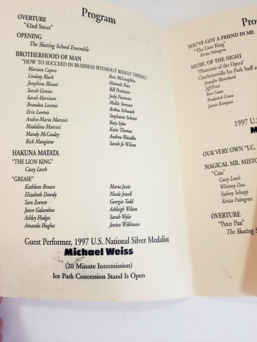 Michael Weiss Autographed Program USA Olympic Ice Skater 1997 Charlottesville - Picture 7 of 11