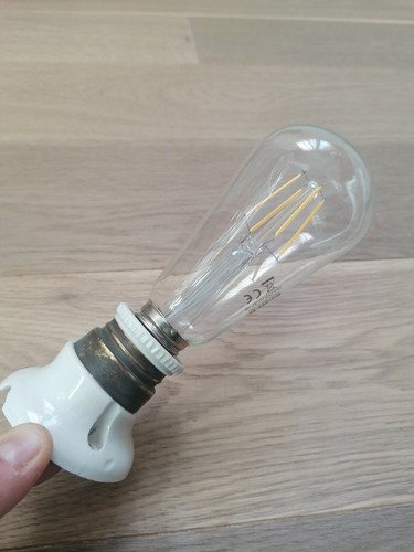 Antique Ceramic Lamp Holder With Brass Ring Mount E27 Overhauled #6 - Picture 1 of 2